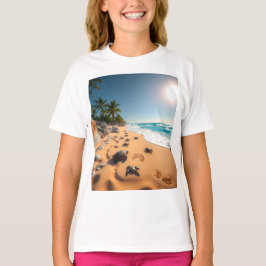 T-shirt Tropical Golden Shell Beach Chic