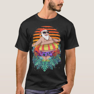 T-shirt Tropical Hawaiian Summer Funny Père Noël Noël