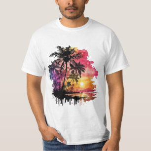 T-shirt Tropical island landscape at dusk