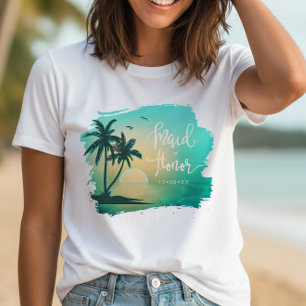 T-shirt Tropical Isle Demoiselle d'Honneur Teal ID581