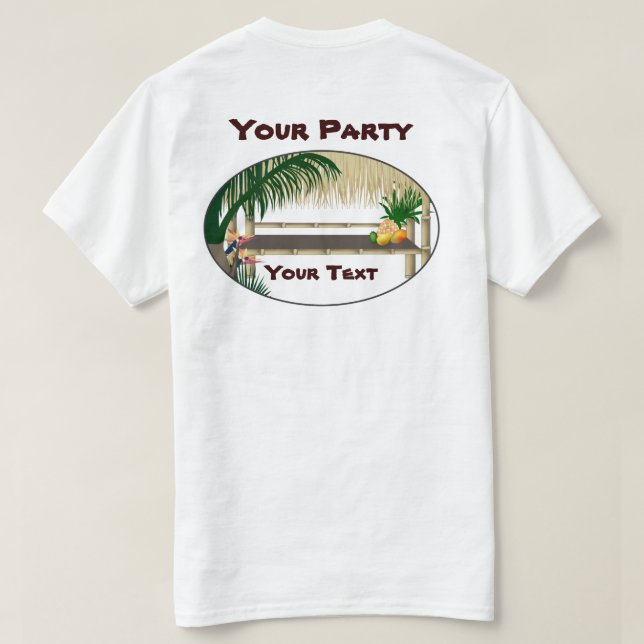 T-shirt Tropical Luau Party Tiki Hut Bar Mens (Design dos)