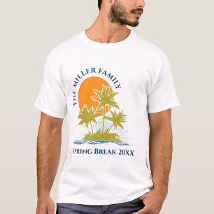 T-shirt Tropical Palm Tree Beach Trip Sunset Cute Custom