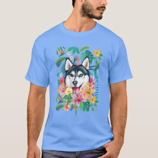 T-shirt Tropical Sibérien Husky