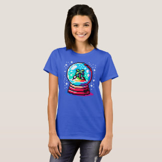 T-shirt Tropical Snow Globe Pixel Art Beach Hiver