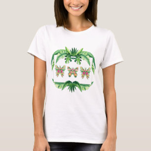 T-shirt Tropical Tee pour elle avec des papillons floraux