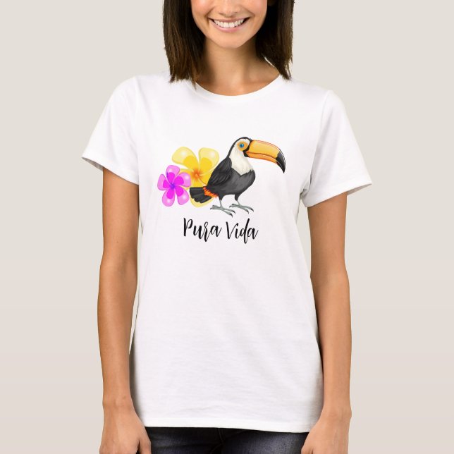 T-shirt Tropical Toucan Pura Vida Design (Devant)