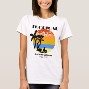 T-shirt Tropical Waves Summer Beach Getaway