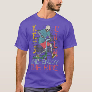 T-shirt Trottinette squelette streetstyle rétro stunt scoo