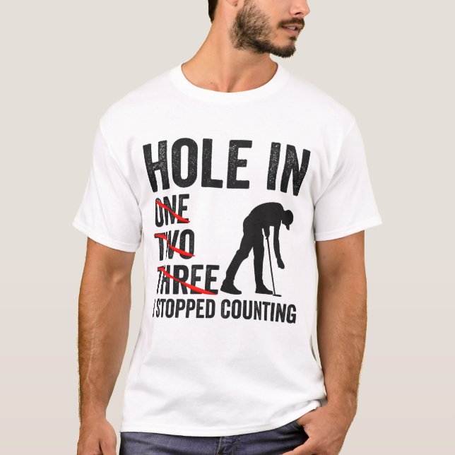 T-shirt Trou dans un arbre deux J'ai arrêté de compter Fun (Devant)