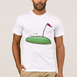 T-shirt Trou de putting Golf Green avec drapeau 18