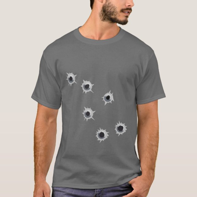 T-shirt Trous de balle dans la chemise Trompe - l ' (Devant)