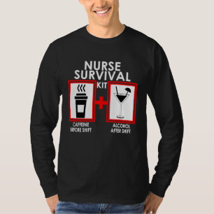 T-shirt Trousse de survie pour infirmière Cocktail de café