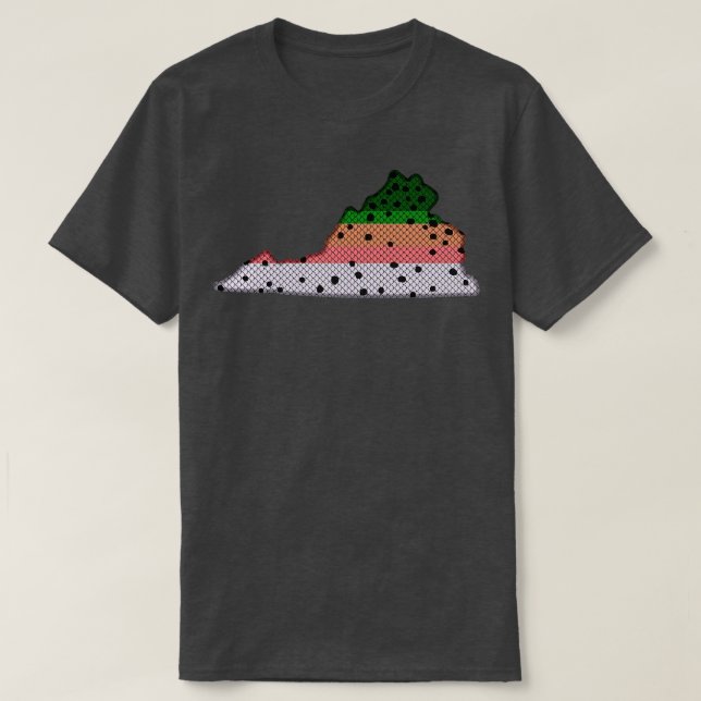 T-shirt Trout Rainbow Trout Motif Virginia State (Design devant)