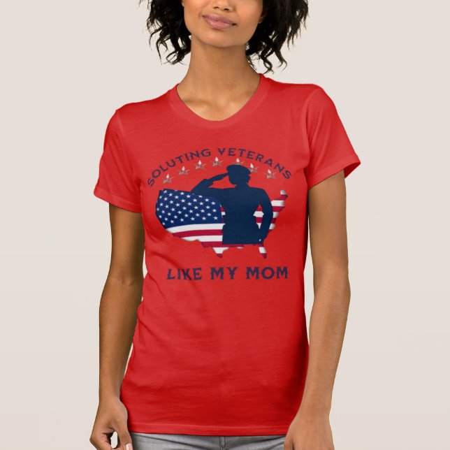 T-shirt Trouver Des Vétérans Comme Ma Mère - American Prid (Devant)