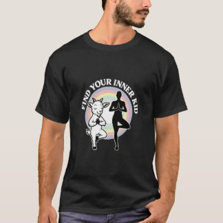 T-shirt Trouvez Votre Chèvre Enfant Yoga Arc-en-Ciel Zen Y