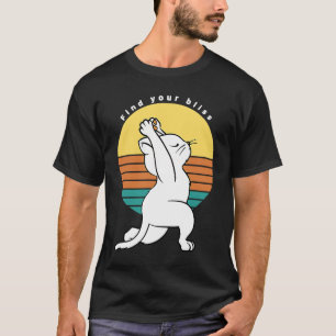 T-shirt Trouvez Votre Félicité Cadeau Chat Yoga Rétro