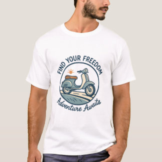 T-shirt Trouvez votre Freedom Retro Scooter Ride