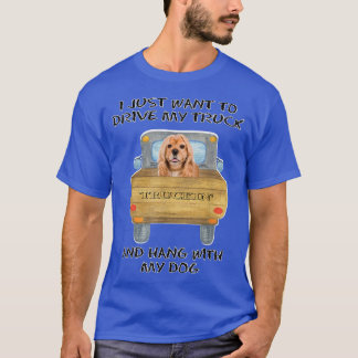 T-shirt Truck Driving Dog American Cocker Spaniel 