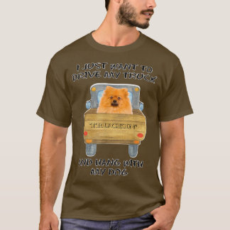 T-shirt Truck Driving Dog Pomeranian 