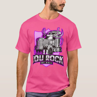 T-shirt Trucker Femmes Big Rig Truck You Rock We Roll Truc