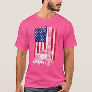 T-shirt Trucker Meilleur Truckin' Papa Jamais Usa Flag Dri