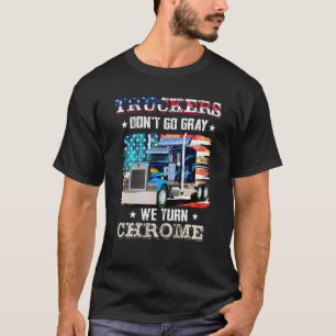 T-shirt Trucker ne va pas gris Nous tournons Chrome Trucke