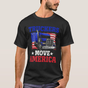 T-shirt Truckers Move America Pride American Flag Happy 4T