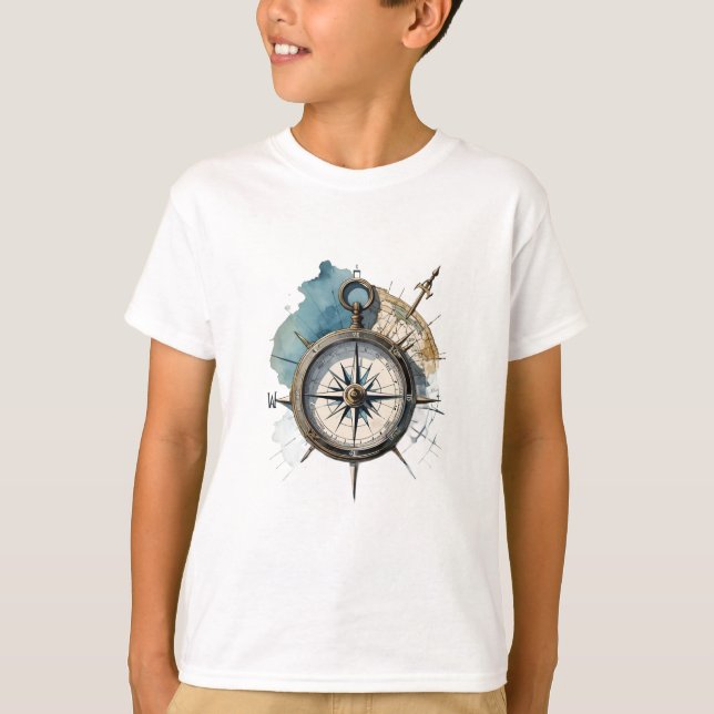 T-shirt True North Guided by Direction Compass of the Soul (Devant)