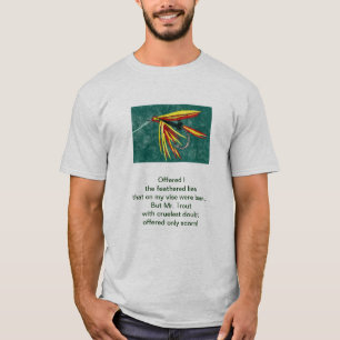 T-shirt "Truite brute" poème original avec art de pêche à 