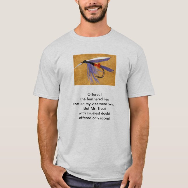 T-shirt "Truite brute" poème original avec art de pêche à  (Devant)