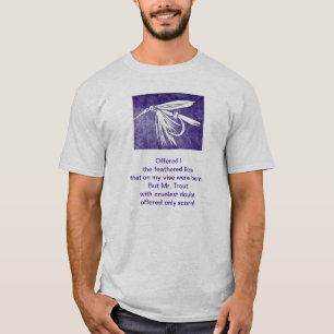 T-shirt "Truite brute" poème original avec art de pêche à