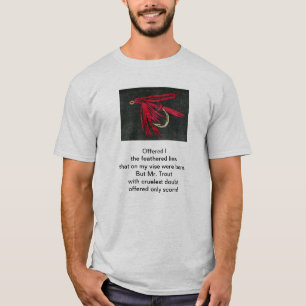 T-shirt "Truite brute" poème original avec art de pêche à 