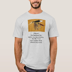 T-shirt "Truite brute" poème original avec art de pêche à 