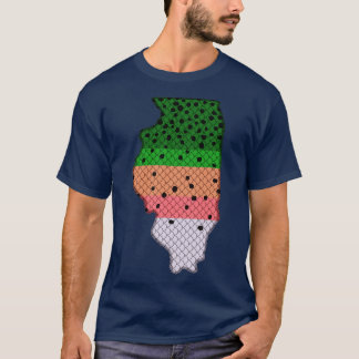 T-shirt Truite Pêche truite arc-en-ciel Motif Illinois Sta