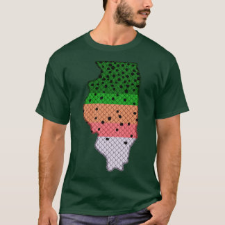 T-shirt Truite Pêche truite arc-en-ciel Motif Illinois Sta