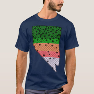 T-shirt Truite Pêche truite arc-en-ciel Motif Nevada State