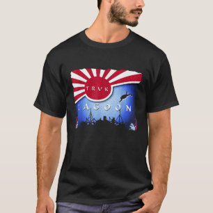 T-shirt Truk Lagoon Japon Drapeau Wreck Plongée sous-marin