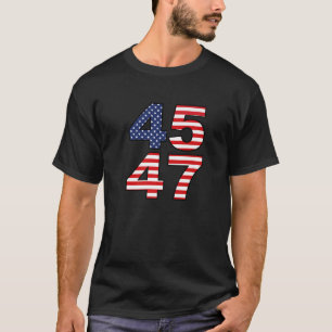 T-shirt Trump 2024 45 47 Drapeau Américain USA Amérique 4E