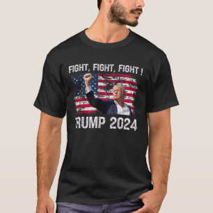 T-shirt Trump 2024 Combat Combat Combat -Trump Président 2