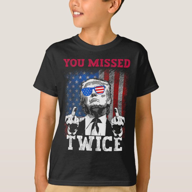 T-shirt Trump 2024 Drapeau américain que vous avez manqué  (Devant)