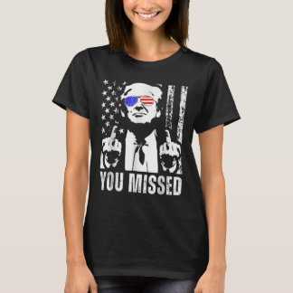 T-shirt Trump 2024, Drapeau américain, vous avez manqué dr