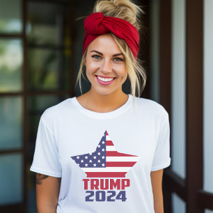 T-shirt Trump 2024 Étoiles et rayures drapeau américain
