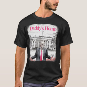 T-shirt Trump 2024 "Papa est à la maison" Rose - Reprenez