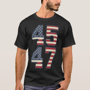 T-shirt Trump 2024 Président 45 47 Amérique États-Unis Vin