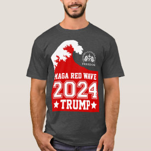 T-shirt TRUMP 2024 Red Wave GOD Faith Freedom ULTRA MAGA
