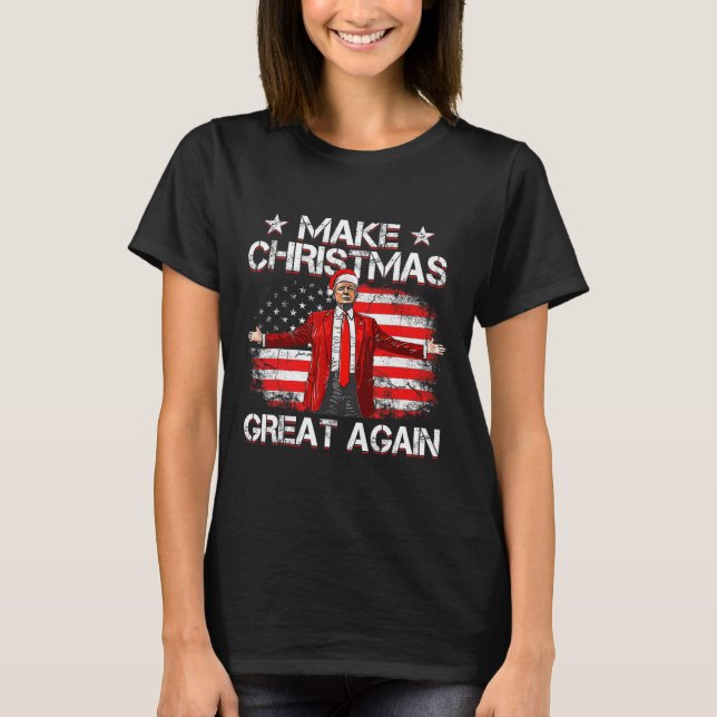 T-shirt Trump 2024 Rendre Noël super à nouveau drôle Trump (Devant)