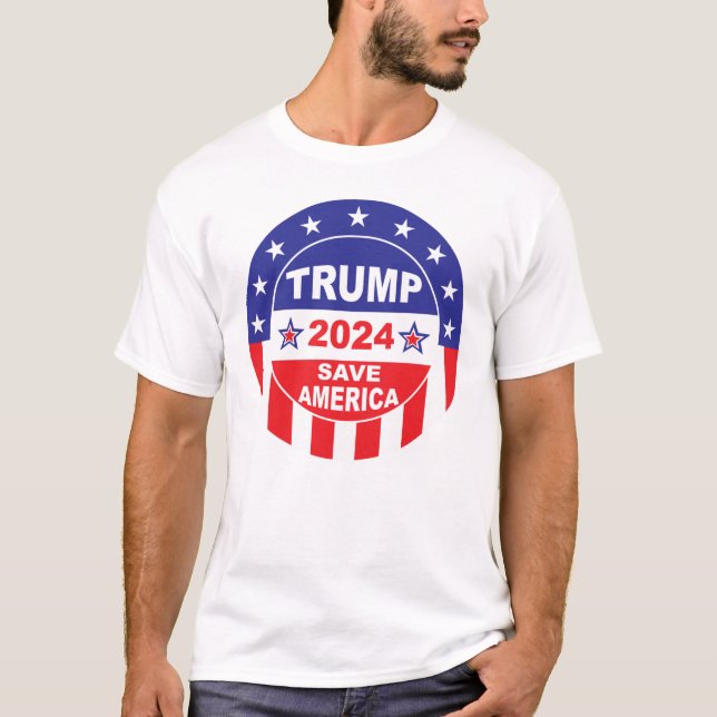 T-SHIRT TRUMP 2024 SAVE AMERICA (Devant)