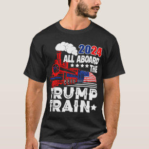 T-shirt Trump 2024 Tous à bord du Trump Train USA American