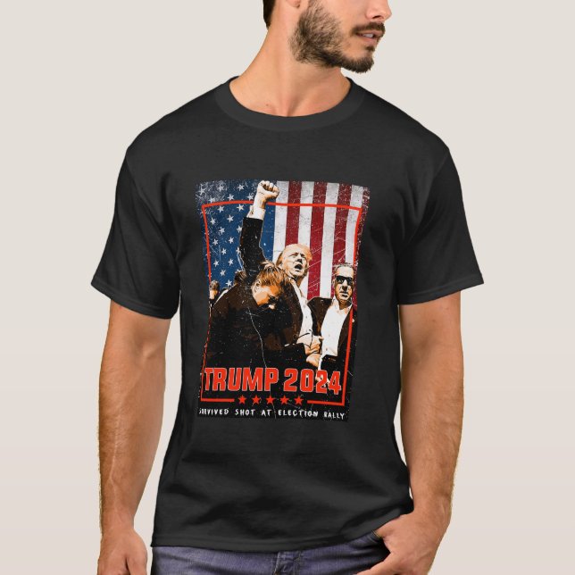 T-shirt Trump 2024 : une campagne électorale sera stoppée  (Devant)