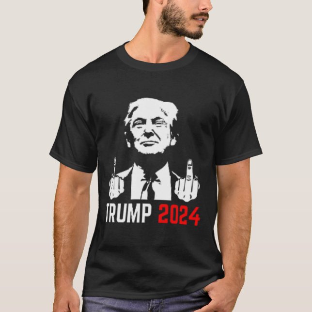 T-shirt Trump arrête ce Doigts 2024 Amérique Flagfun (Devant)